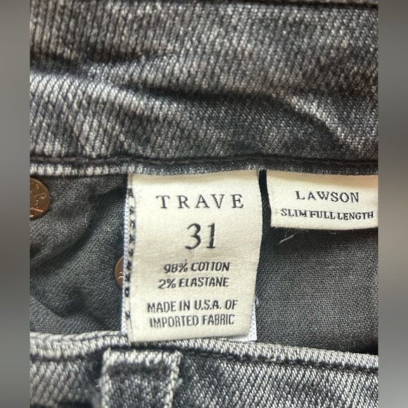 TRAVE Lawson Slim High-Rise Button Fly Jeans Black Charcoal - Picture 6 of 6
